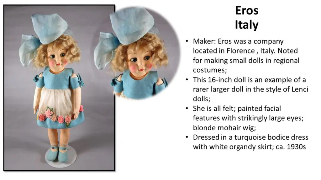 Eros company Italy Doll Description Slide