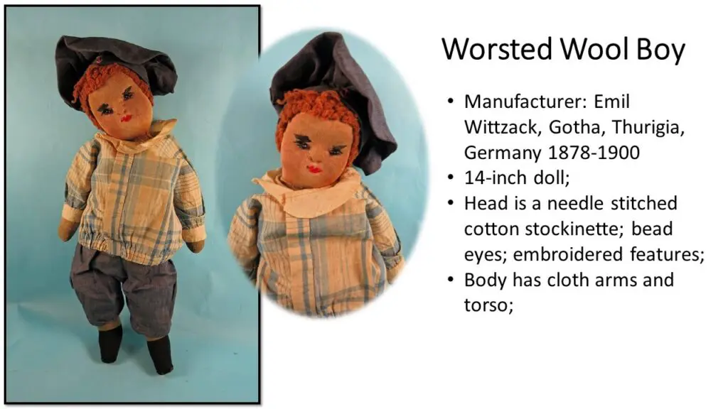 Worsted Wool Boy Doll Description Slide