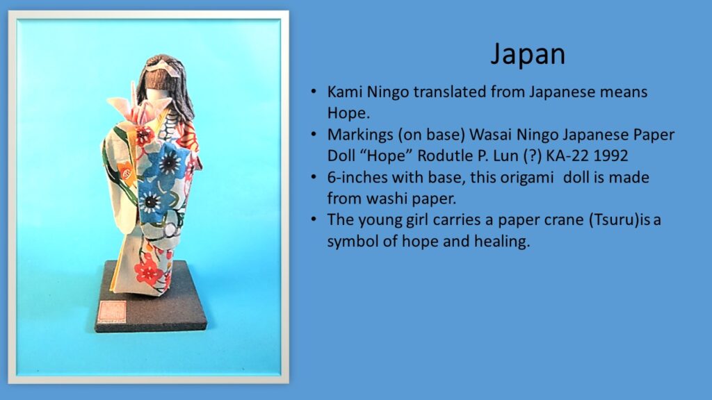 Japan Represented By A Clay Doll Wearing A Dress