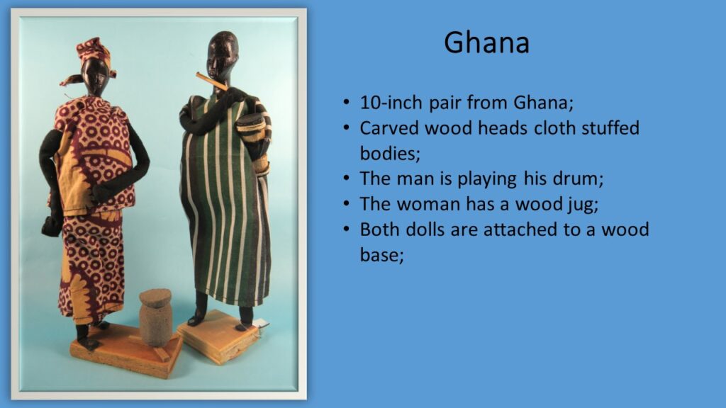 Ghana Carved Wood Heads Doll Description Slide