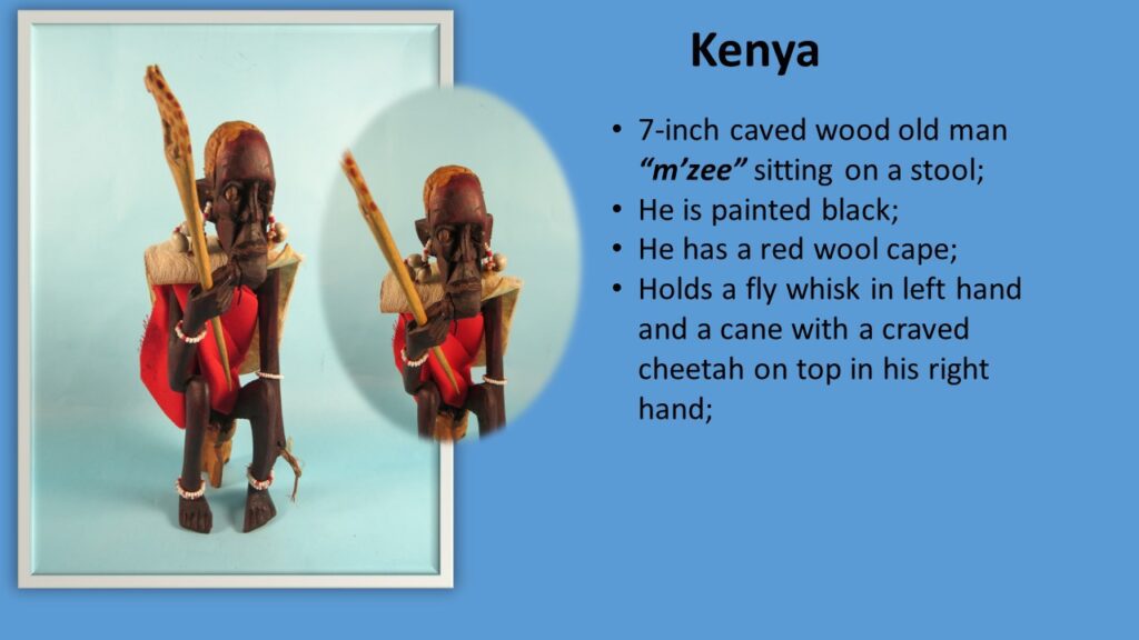 Kenya Wood Old Doll Description Slide