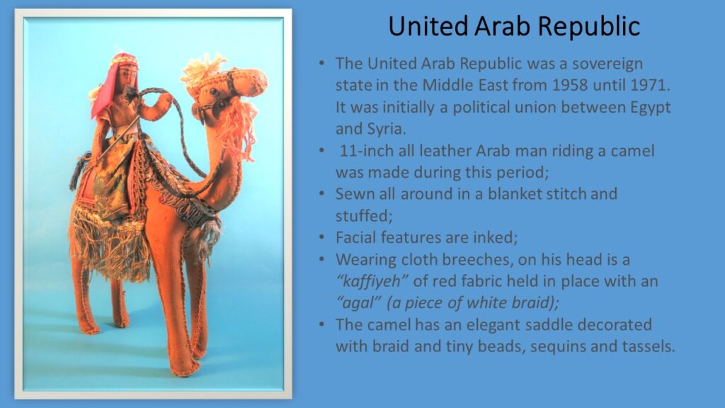 Arab man riding Camel Doll Description Slide