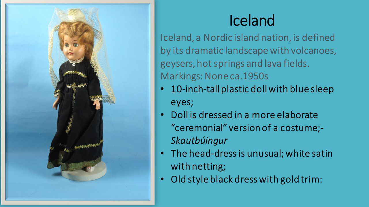 The description of Iceland with an image and blue background