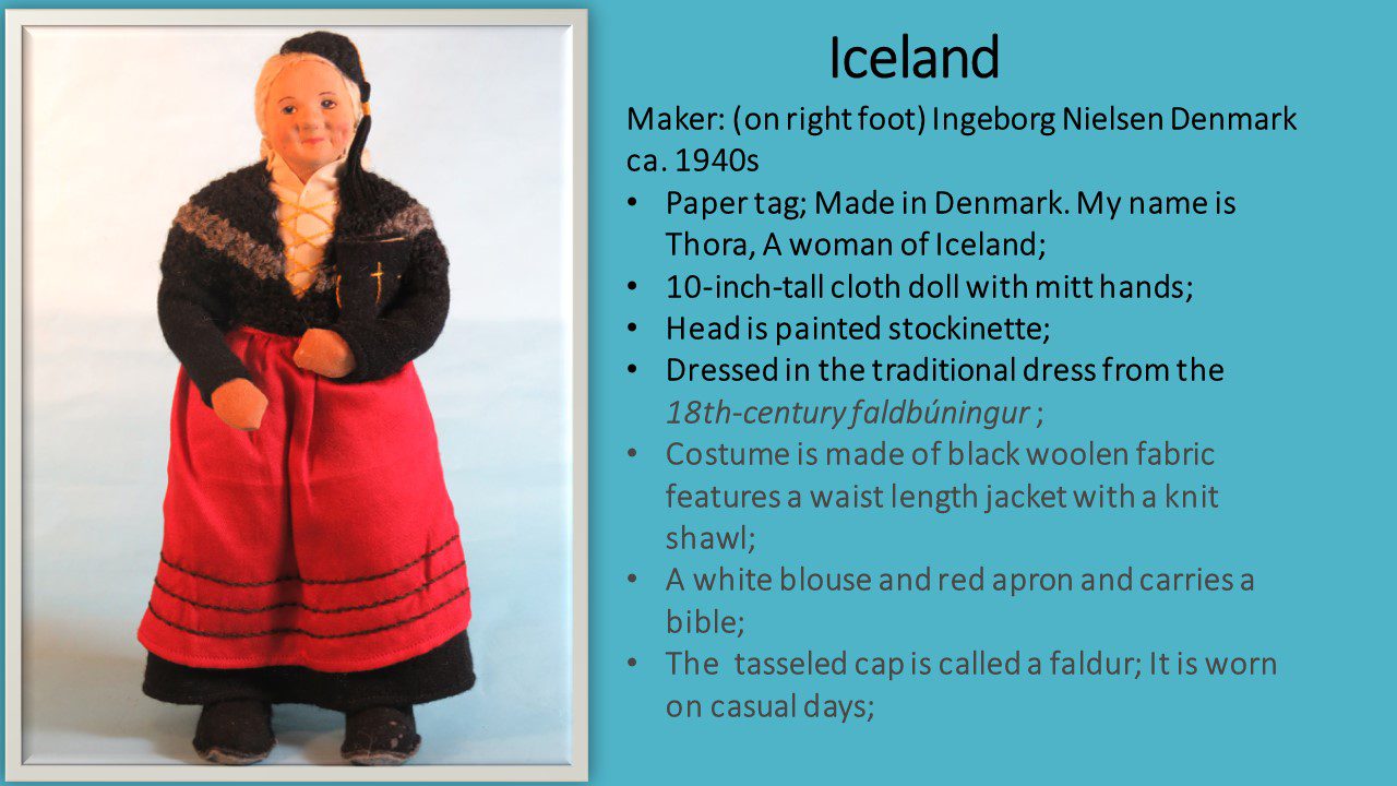 The description of Iceland with an image and blue background