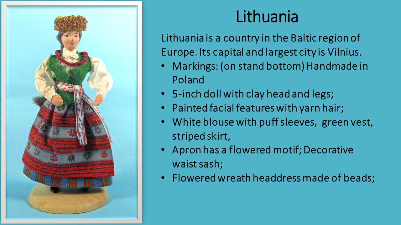The description of lithuania with an image and blue background