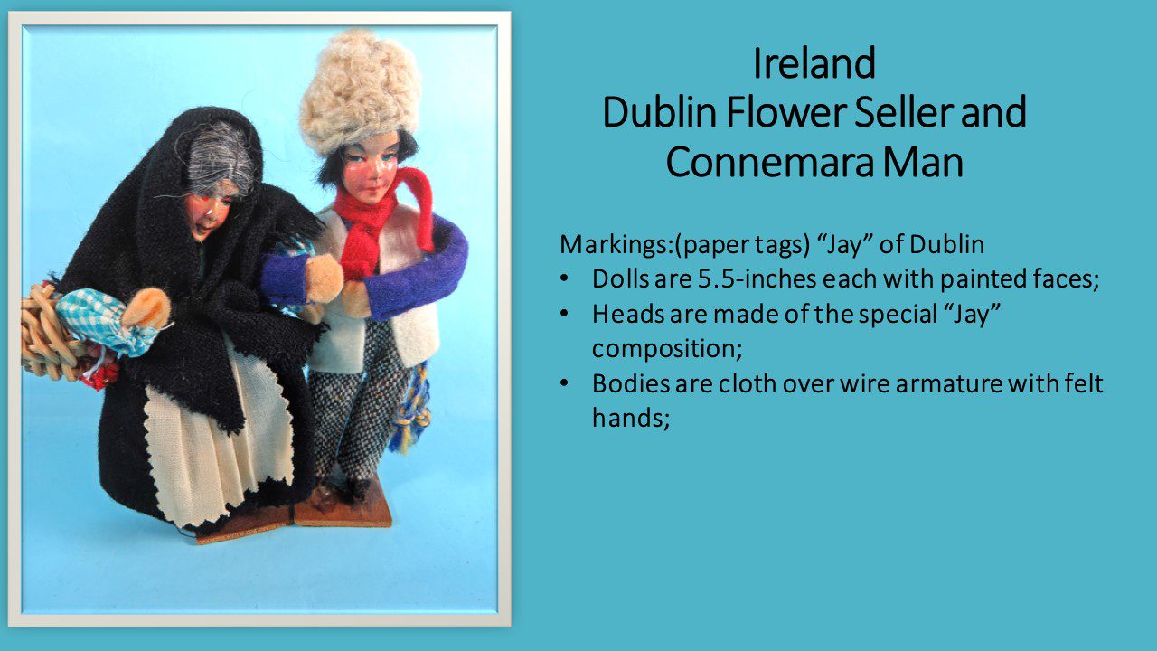 The description of ireland dublin flowersellerand connemara man with an image and blue background